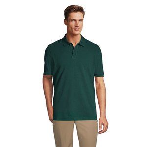 Lands' End Men's Short Sleeve Mesh Polo Shirt, Evergreen, NWT